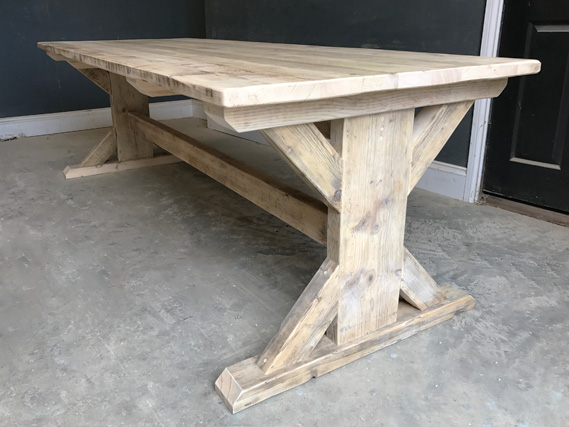 Reclaimed Timber Dining Table | Braced I-Frame Table | Farmhouse Dining Table | Industrial Dining Table | Rustic Dining Table