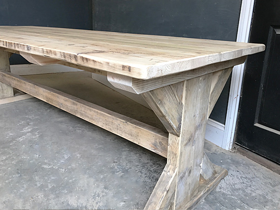 Reclaimed Timber Dining Table | Braced I-Frame Table | Farmhouse Dining Table | Industrial Dining Table | Rustic Dining Table