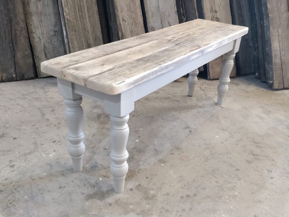 Farmhouse leg dining table and dining benches. Made from reclaimed timber. Rustic dining tables and dining benches. Rustic Dining Furniture