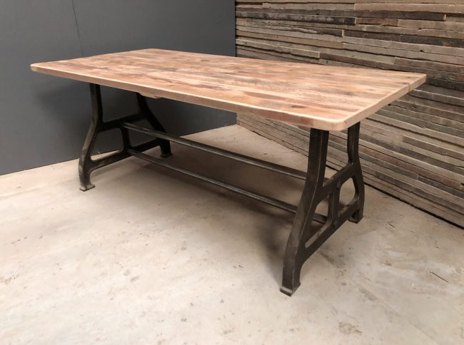 Reclaimed Timber Dining Table Metal Base | Metal Base Table | Farmhouse Dining Table | Industrial Dining Table | Rustic Dining Table | Wood and Metal Dining Table