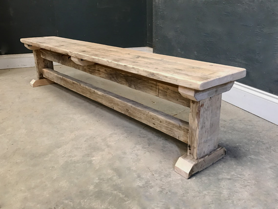 Reclaimed Timber Dining Bench | I-Frame Bench | Farmhouse Dining Bench | Industrial Dining Bench | Rustic Bench | The Vintage Furniture Company | Harrogate
