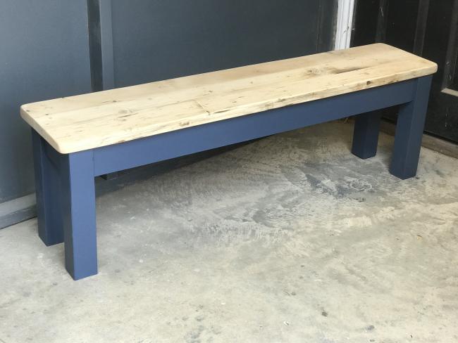 Reclaimed square leg dining bench. Made from reclaimed timber. Rustic dining tables and dining benches. Rustic Dining Furniture